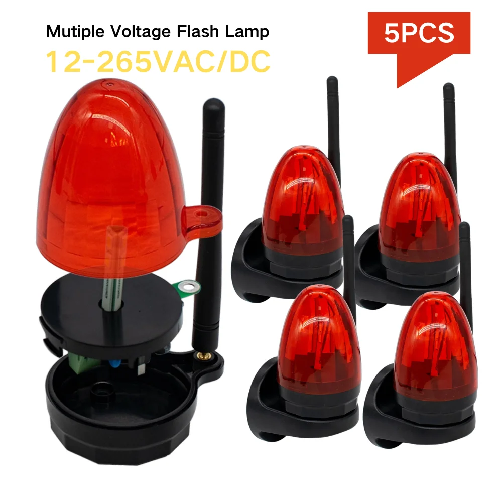 

1-5 шт. универсальный 12 В-265 В 220 В уличный красный светодиодный сигнальный светильник стробоскопический мигающий свет настенное крепление сигнальная лампа для открывания ворот