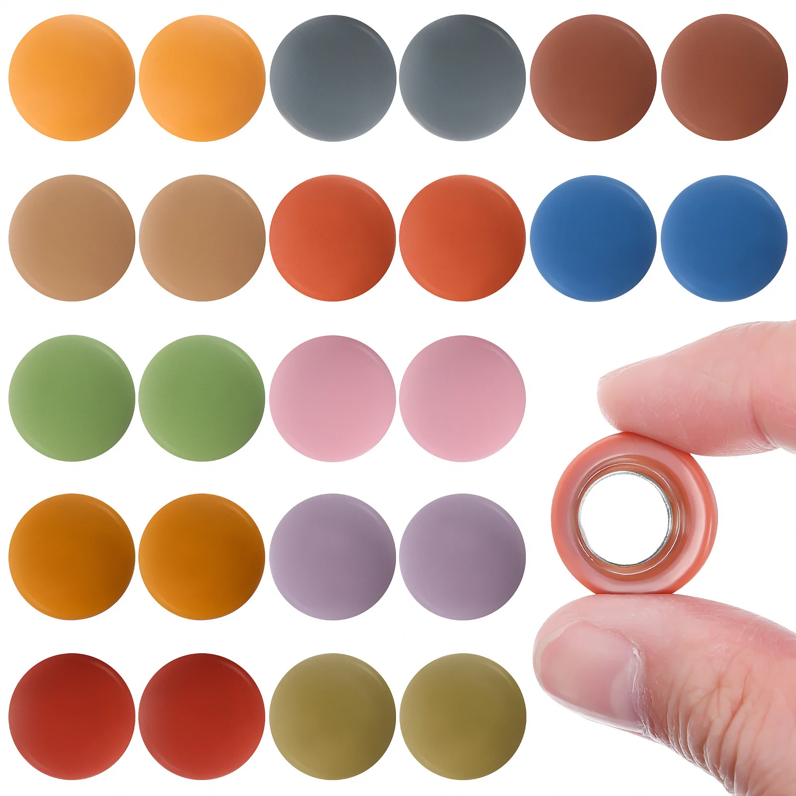 24Pcs Simple Refrigerator Magnets Round Frosted Finish Fridge Stickers for Organizing Kitchen Office Space Efficiently