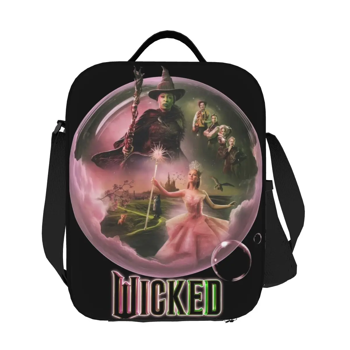 

Custom Wickeds Musical Movie Insulated Lunch Tote Bag for Women Resuable Thermal Cooler Food Lunch Box School