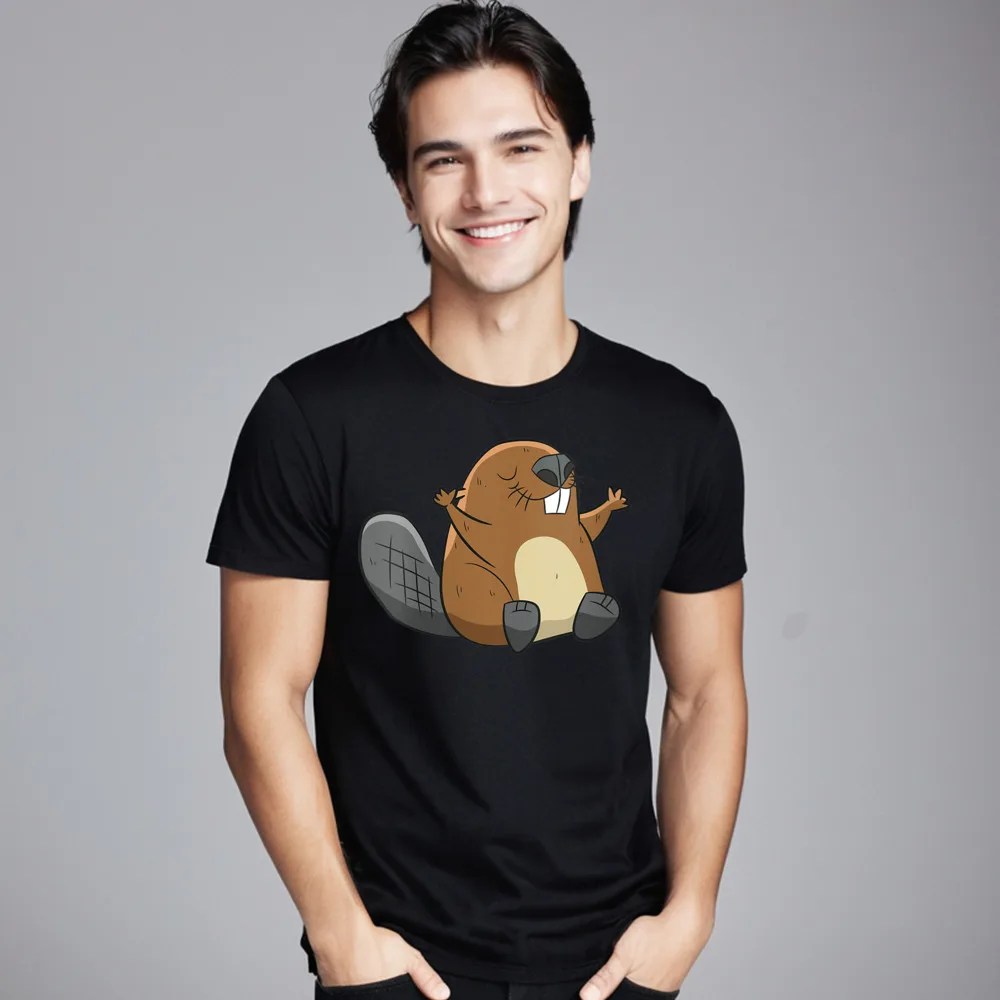 Funky Female Tshirts Womens Rodent Beaver Funny Beaver Funny Tops & Tees Pure Cotton Round Neck Short Sleeve Casual Tees Summer