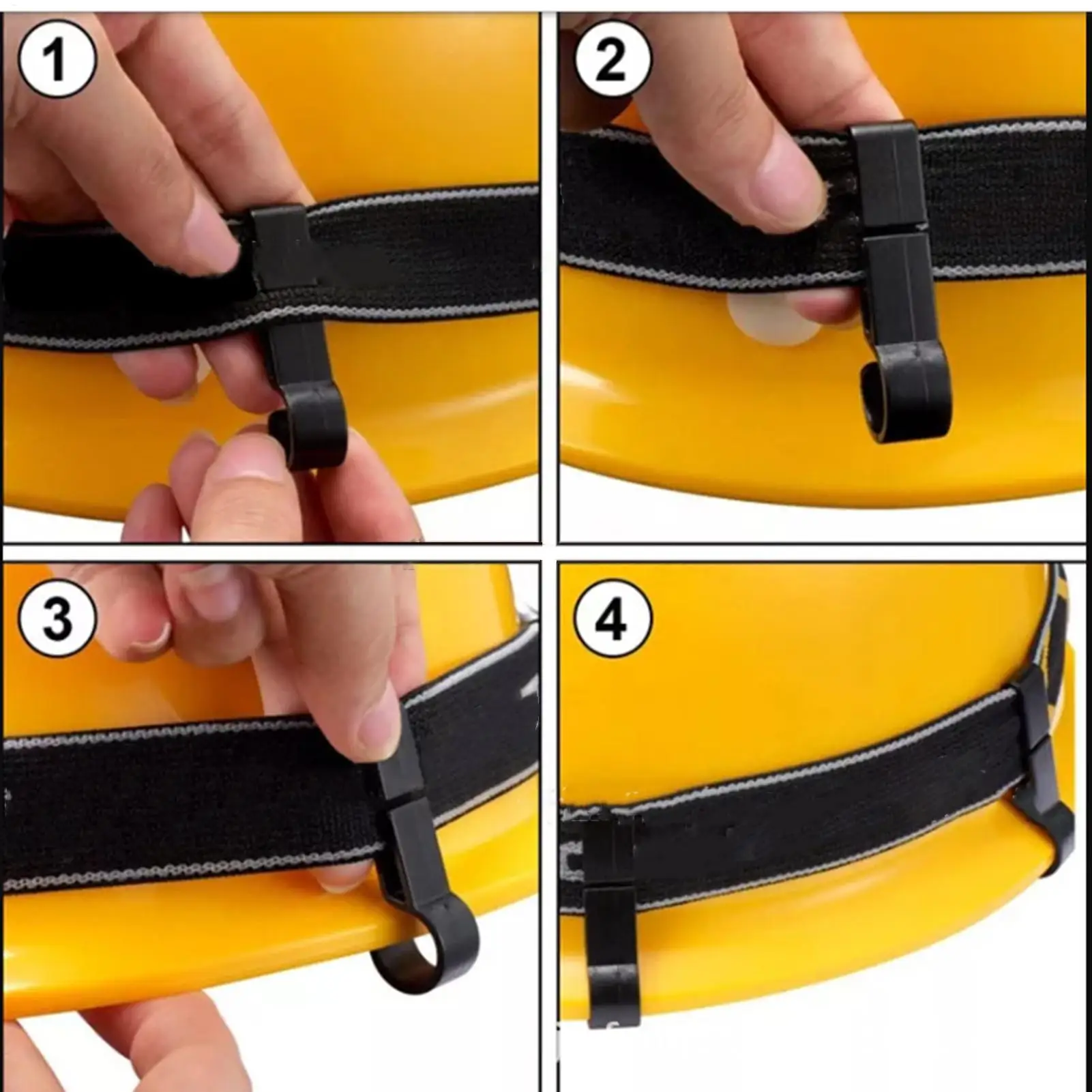 Headlamp Clips for Hard Hat,Plastic Helmet Clips,Non-Slip Head Light Mount Holder Clamp,Safety Helmet Accessories,Construction view 2