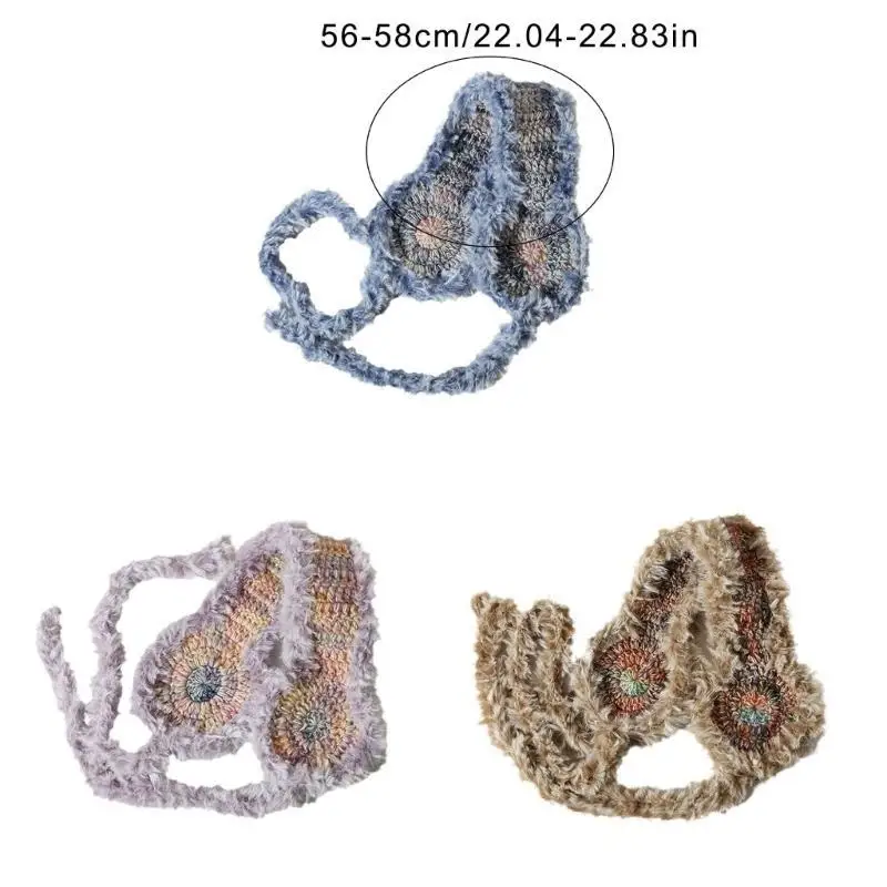 652F غطاء للأذن من الصوف عصابات رأس للجنسين على شكل وشاح غطاء للأذنين للاستخدام اليومي في الهواء الطلق #6