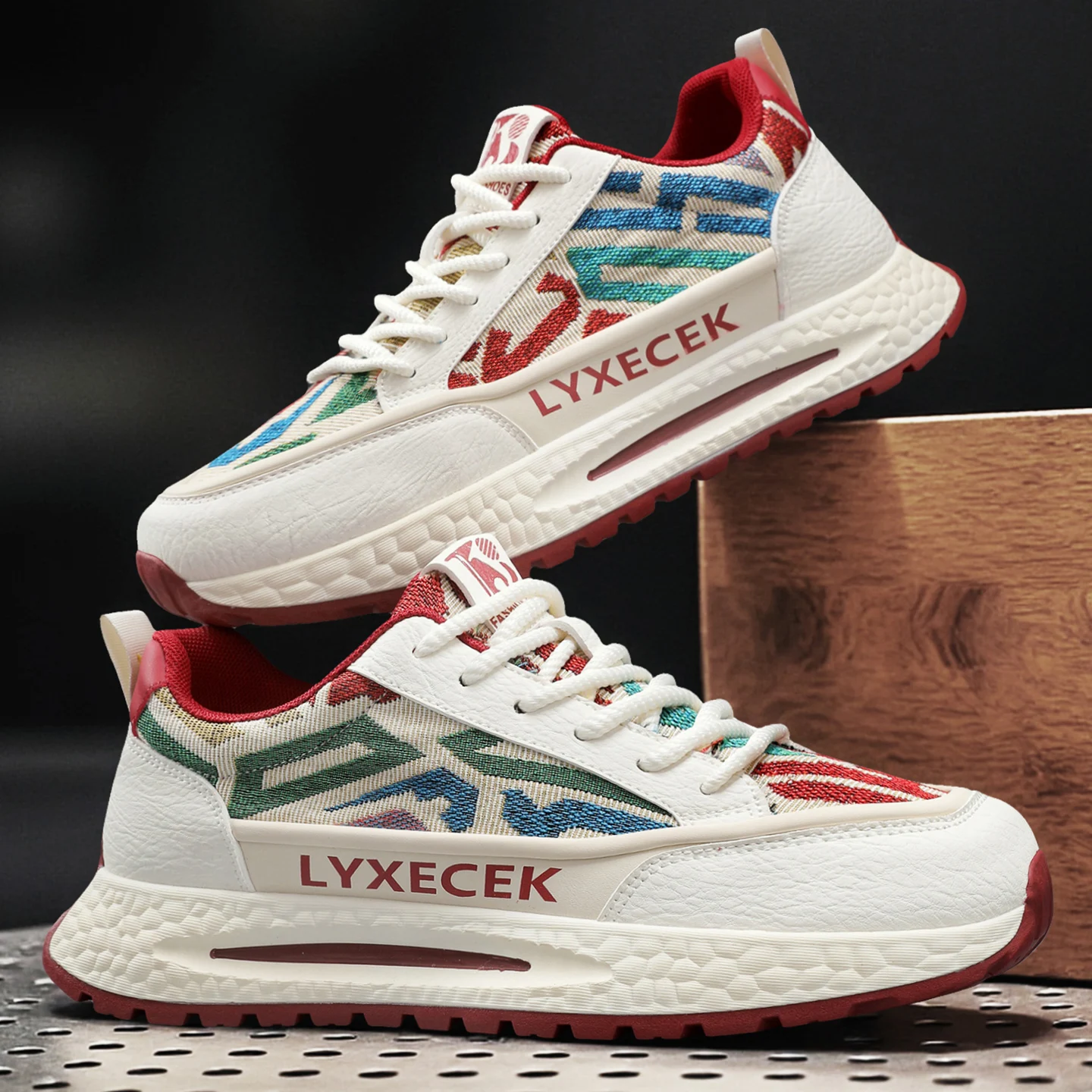 

Новые трендовые кроссовки 2026 года в стиле колор-блок для подростков: повседневные массивные кроссовки на мягкой подошве, дышащие, нескользящие, износостойкие спортивные кеды