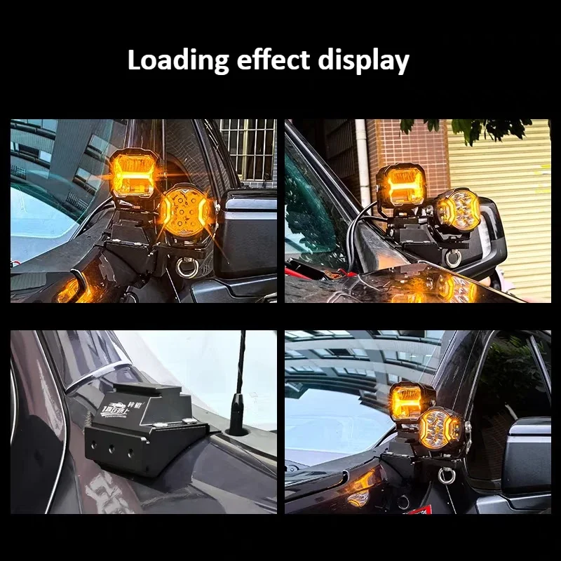 For Chevrolet Silverado ZR2 Car A-pillar Spotlight Expansion Bracket Front Hood Auxiliary Light Quick Release Dual Light Stand