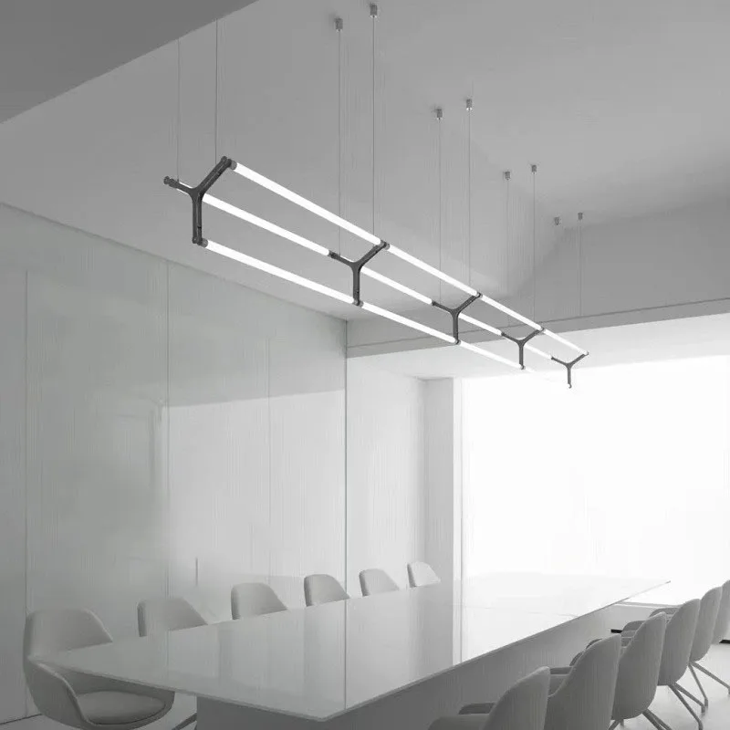 

Minimalist restaurant Mazar chandelier Lobby lounge checkout page Simple cafe Long strip combination project Bar light