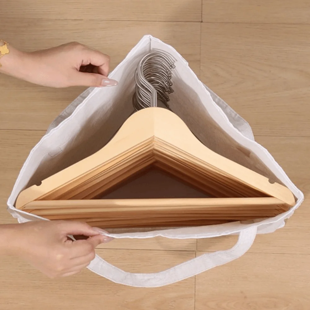 Треугольная вешалка большой емкости, складная дышащая корзина для хранения одежды с ручкой, компактная