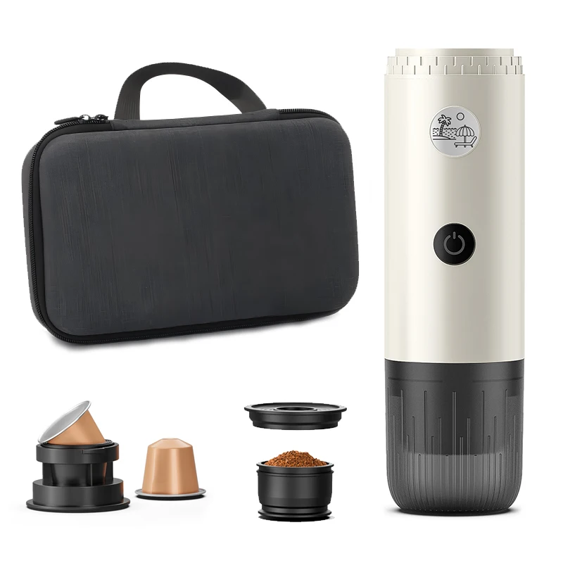 3-In-1 self-heating portable espresso 19 bar, 7800mAh portable coffee machinecan use NS capsules and suitable for camping trips