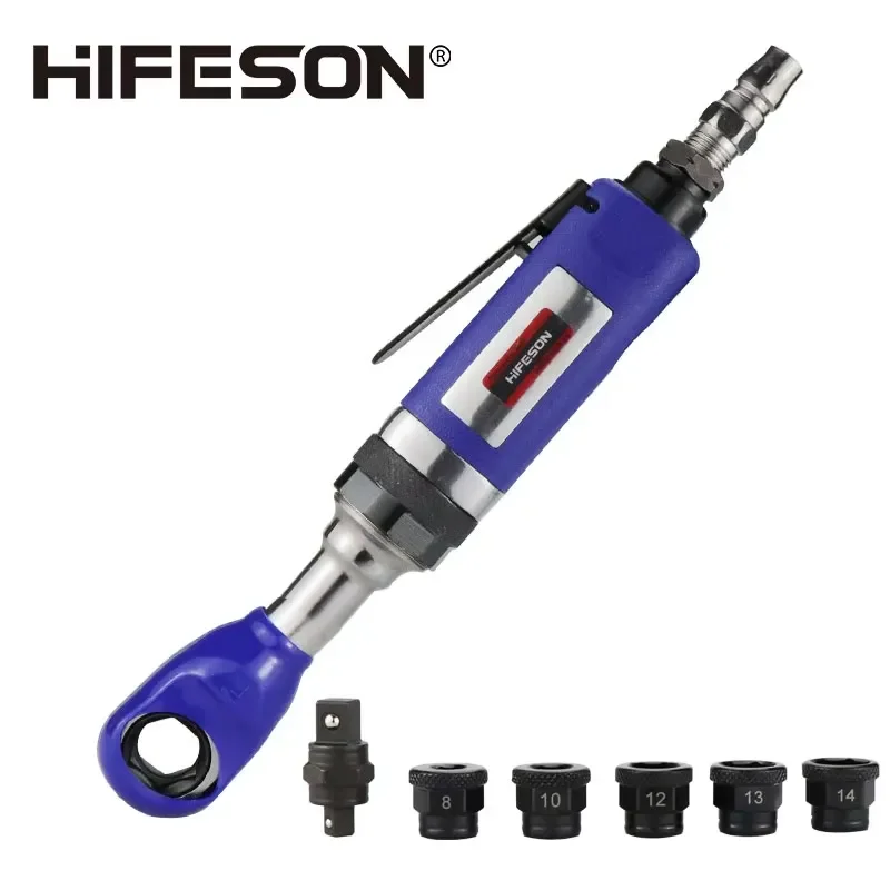 HIFESON 810LB Pneumatic Ratchet Wrench Threading Wrench Elbow Air Screwdriver Corner Through Hole Perforated Air Wrench