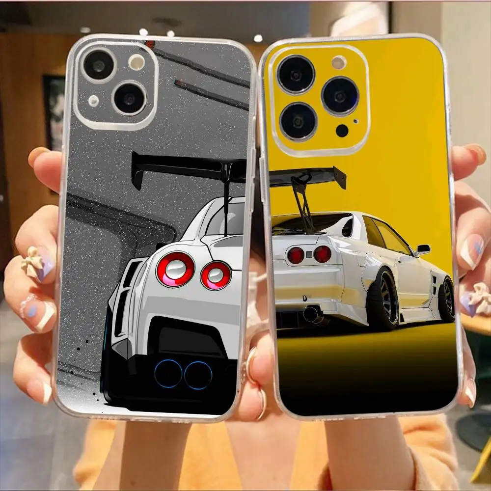 

Car JDM R35 Phone Case For iPhone17,16,15,14,13,12,11 Plus,Pro Max Soft Transparent Cover