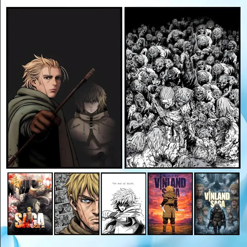 V-Vinland SagaS Hot Anime Poster HD Art Sticky Wall Waterproof Home Living Room Bedroom Bar Ästhetische Dekoration