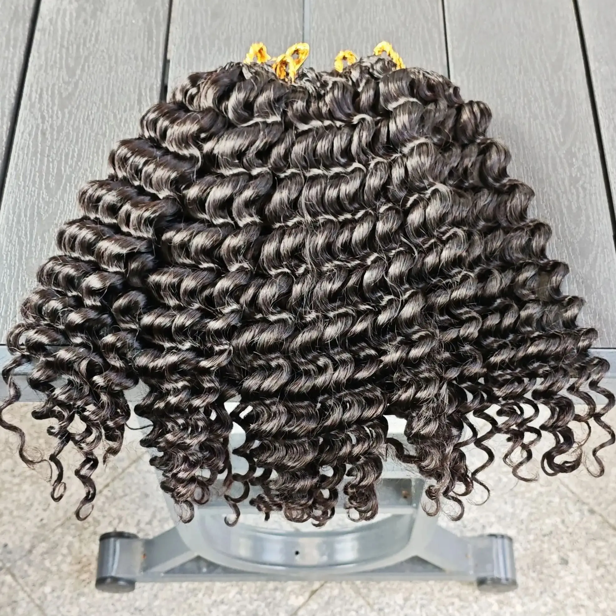 Malaika الكروشيه الشعر البشري قبل فصل مجعد Knotless الكروشيه وصلات شعر 100% شعر الإنسان 100 جرام موجة عميقة الشعر البشري