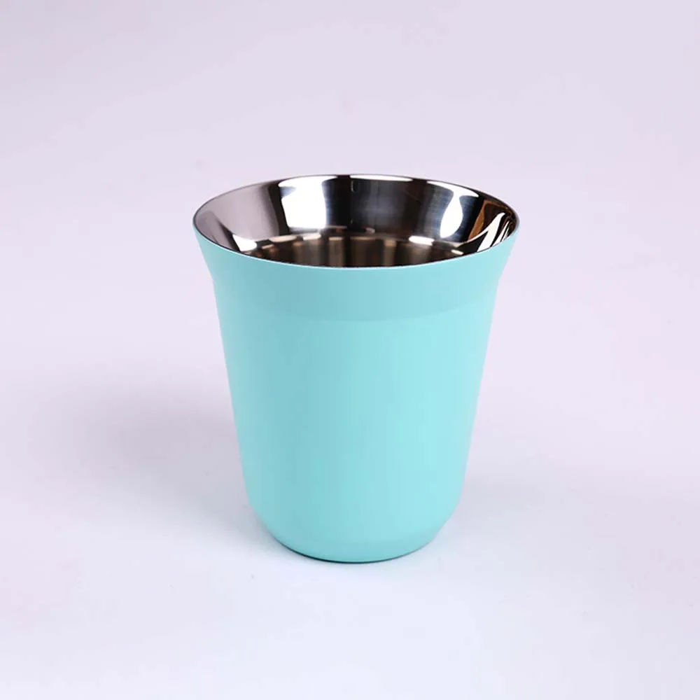 160 ml 304 espressomokken roestvrij staal koffie melk water drinken ontbijtbekers geïsoleerde dubbelwandige veilige textuur