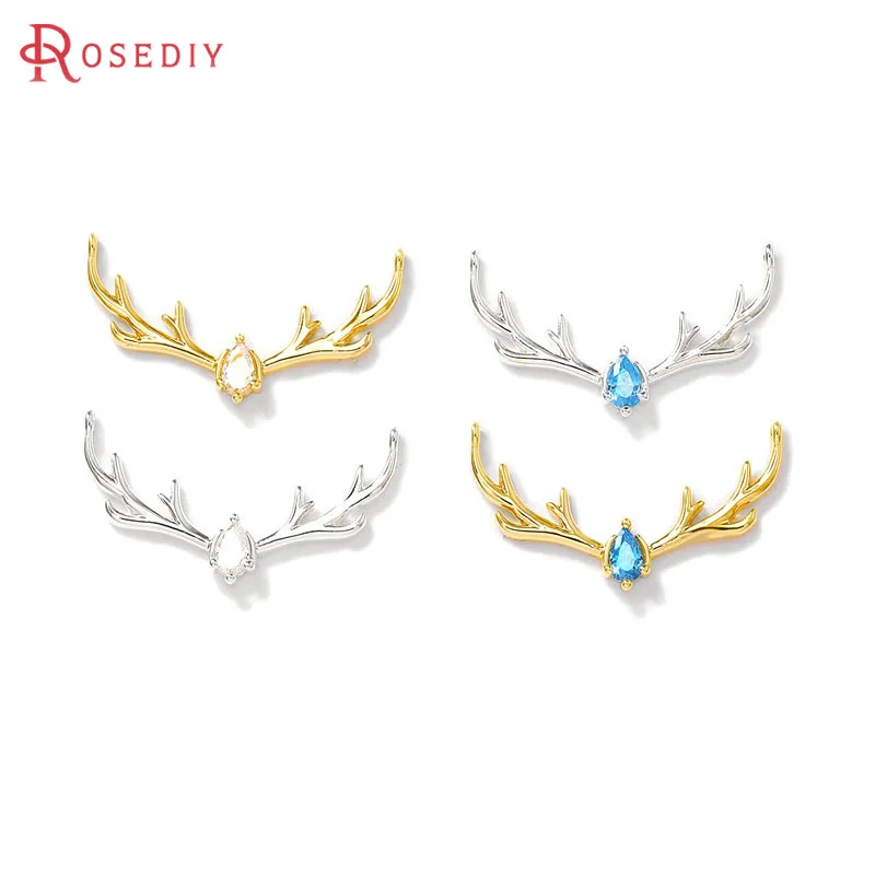 

24K Gold Color 2 Holes Antlers Connect Charms Pendants High Quality Necklace Diy Jewelry Accessories Rosediy official-website