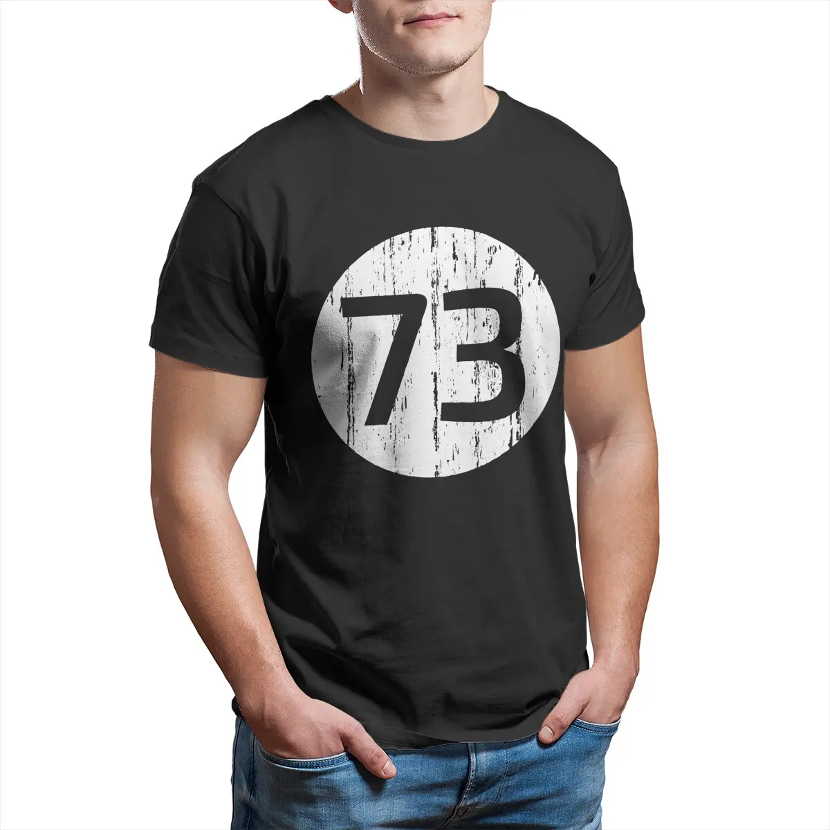 Vintage 73 - the best number Retro movie Big Bang Theory Sheldon printed T-Shirt Pure Cotton  graphic shirts men clothing