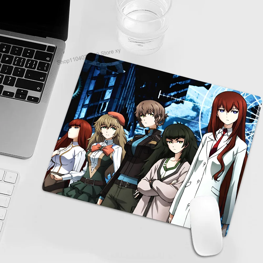 Steins Gate Mousepad Small LockEdge Mouse Pad For Gamers Computer Desk Pad Rectangular Anti-slip Rubber