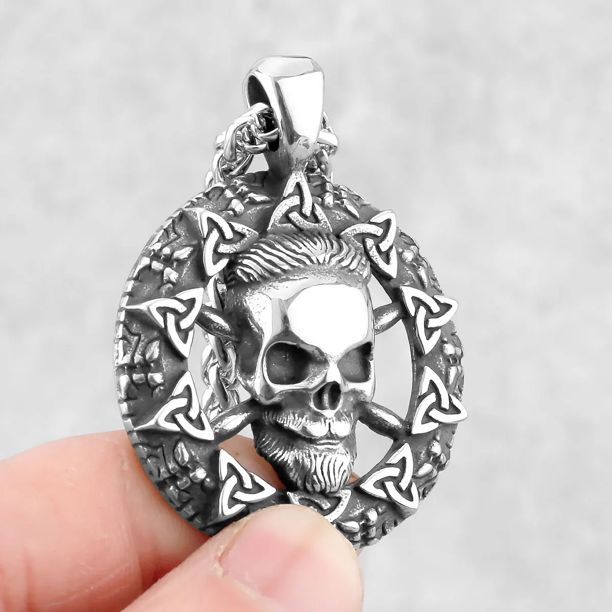 Gothic Street Rock Skull Necklace Necklace Men Halloween Skull Celtic Knot Male Gothic Jewelry Accessories Christmas Gifts