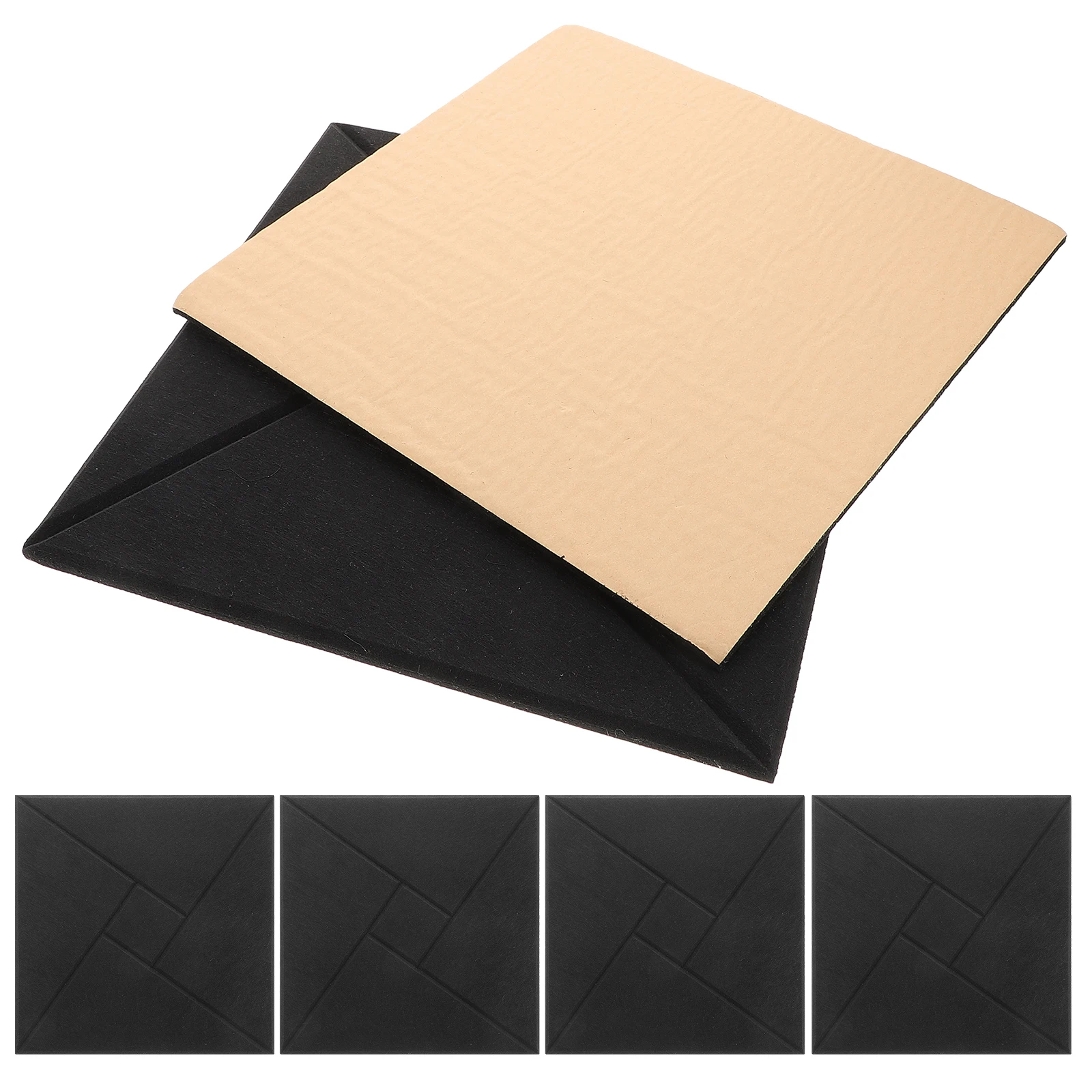 

6pcs Acoustic Panels Sound Absorbing Studio Foam Noise Reducer Room Proofing Door Walls High Density Polyester Fiber Self
