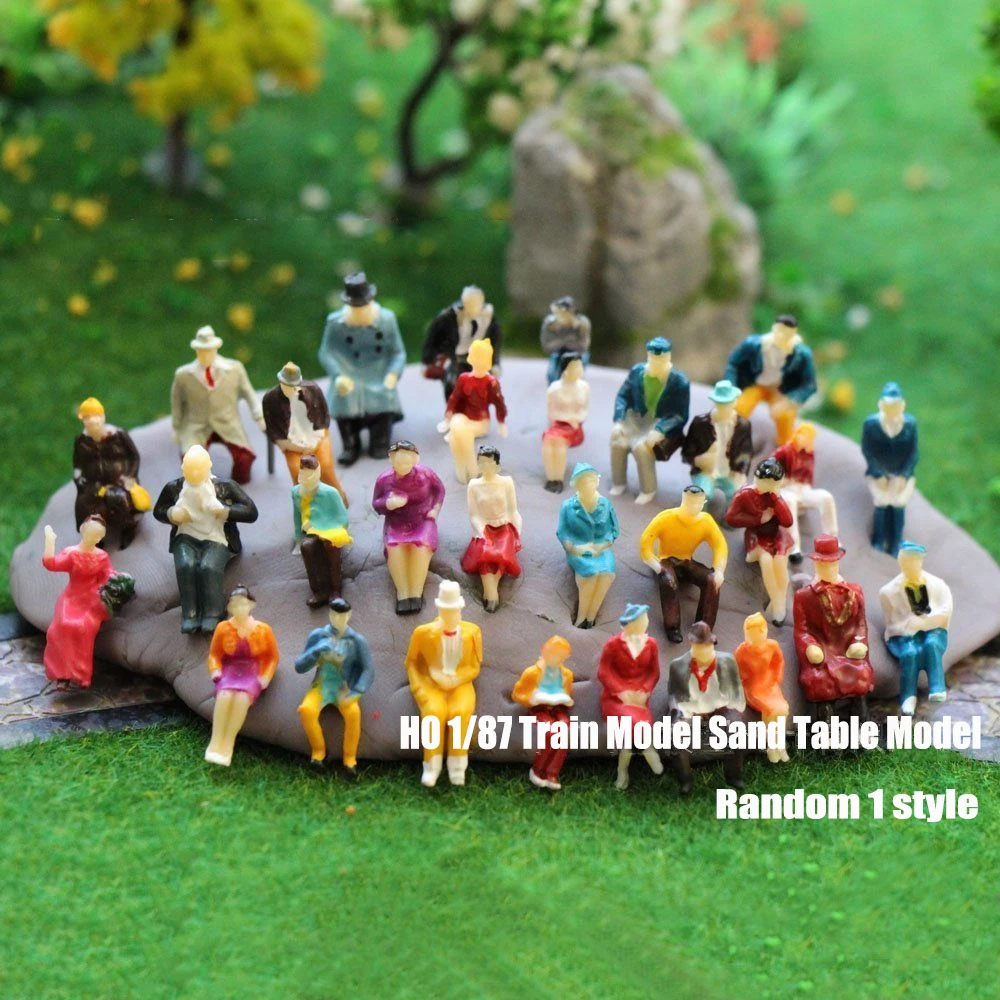 HO 1:87 Miniature Figures Architectural Model Human Scale Model DIY Train Sand Table Model Landscaping 2/5/10/20PCS Optional