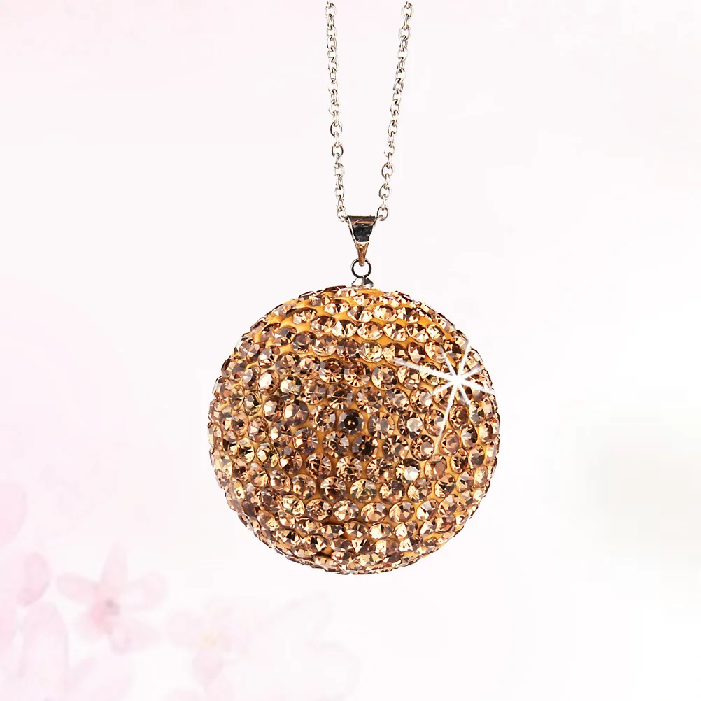 

Car Rearview Mirror Pendant Exquisite Ball Shaped Rhinestone Decoration Creative Auto Accessories Car Interior Yellow