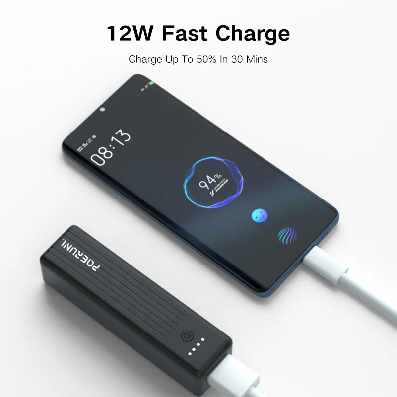 

CHICNOD Mini Power Bank 5000mAh External Battery Capacity 12W Fast Charging Portable Charger Powerbank For Laptop iPhone Samsung