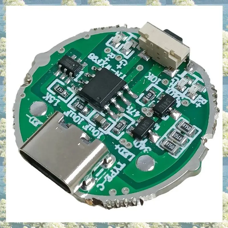 Placa de controle de lanterna 10w, brilho ajustável, módulo de gerenciamento de bateria, placa de proteção de carregamento com interruptor