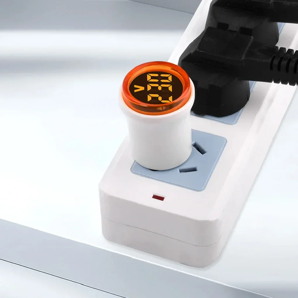 

EU Plug AC 50-500V LED Digital Voltmeter 30mm Round Voltmeter Indicator Power Line Voltage Test Monitor Amp Detector