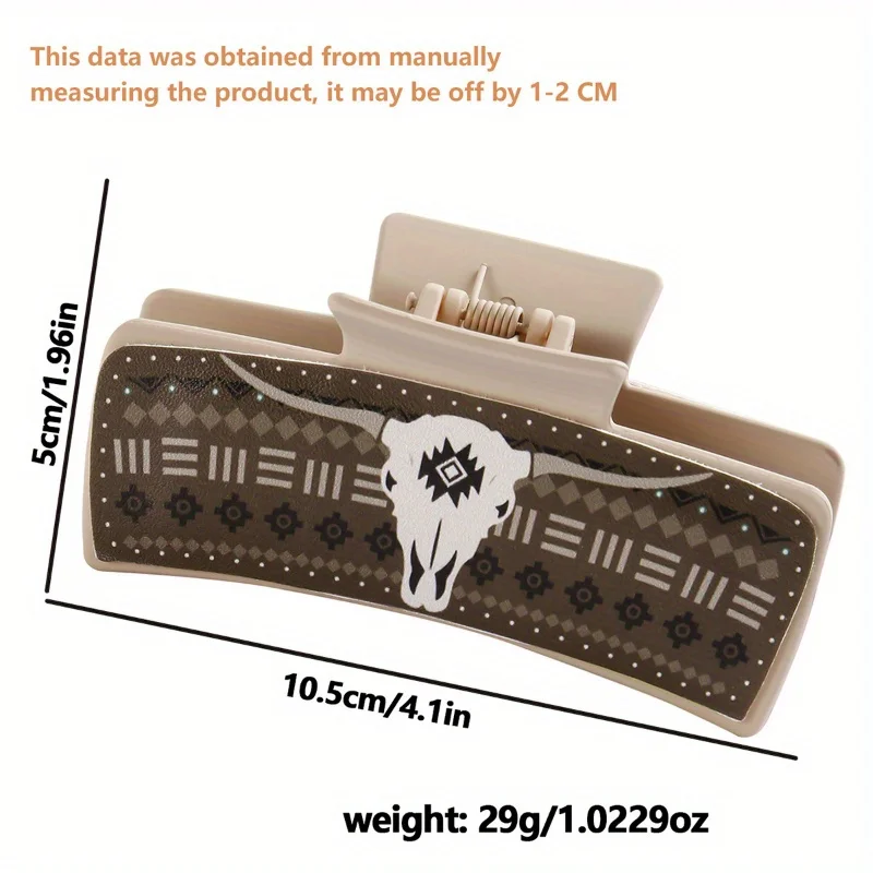 

Multi Colored Cow Head Square Hair Clip Classic Retro Women's Hair Clip Shark High Ponytail Clip