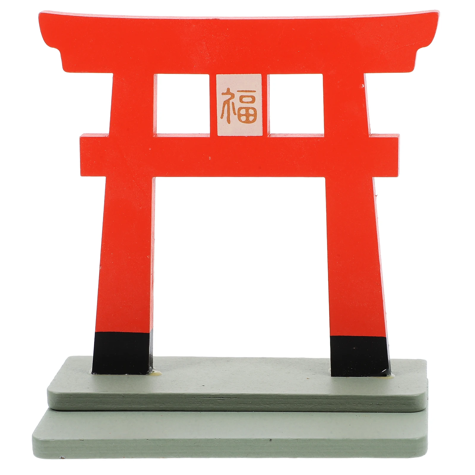 1pc Building Model Japanese Shinto Torii Wooden Gate Japanese Shrine Statue Miniature Shrines Home Desktop Decoration