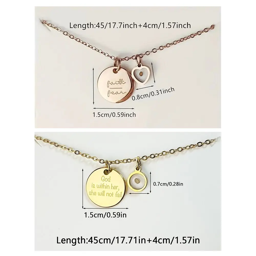 هدية مسيحية قلادة بذور الخردل لون ذهبي فضي اللون قلادة قلادة مستطيلة الشكل بذور الإيمان سلسلة قلادة #6