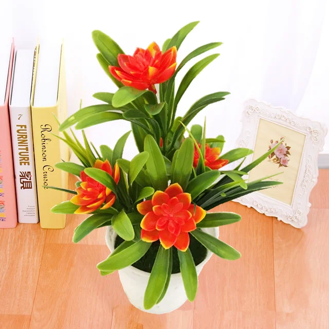 Artificial Flowers Plant Pot Simulate Fake Plastic Flowers Home Office Decor Gift Desktop Bonsai Wedding Party Balcony Ornaments 3 Artificial Flowers Plant Pot Simulate Fake Plastic Flowers Home Office Decor Gift Desktop Bonsai Wedding Party Balcony Ornaments 3