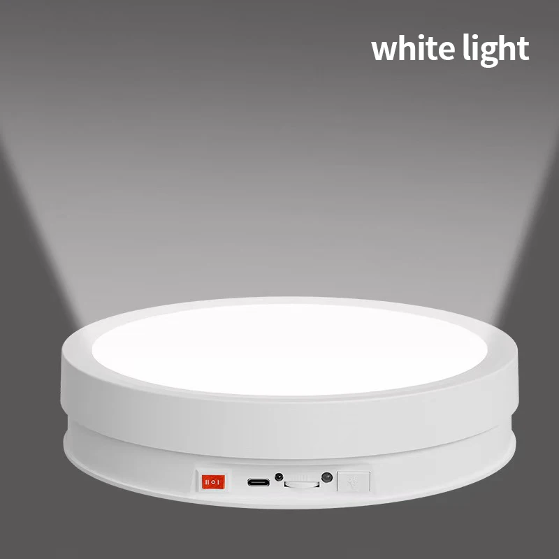 حامل عرض التصوير الفوتوغرافي الدوار المضيء ABS مع تصميم منخفض الضوضاء قابل للتعديل 360 درجة ° حامل عرض الدوران القرص الدوار الكهربائي #5