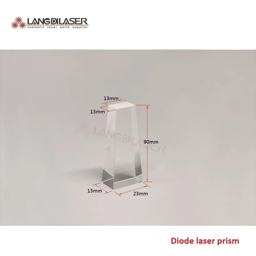 

Size:90*23(13)*13mm / Diode Laser Prism Crystal / Material:Quartz / AR@755/808/1064nm Film Coated