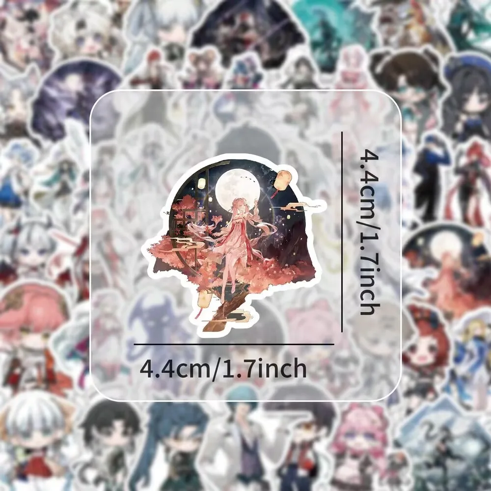 2D 휴대폰, 일기장, 여행 가방, 노트북 및 냉장고의 DIY 장식을 위한 새로운 "Mingchao" 스티커 120개