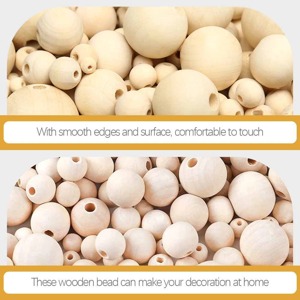 1 set Wooden For Diy Jewelry Bracelet Necklace Garland Crafts Supplies Large Round Loose Beads Diy Craft Charms Wood Beads For