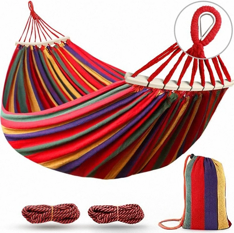 

Lightweight polyester-cotton canvas Outdoor Camping Hammock for Adults and Children Travel Gear