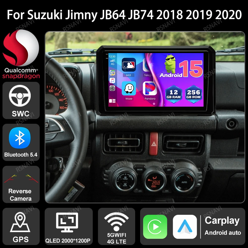 

Car Radio Android 15 For Suzuki Jimny JB64 JB74 2018 2019 2020 4G LTE DVD DSP QLED Autoradio Multimedia 5G WIFI GPS Navigation