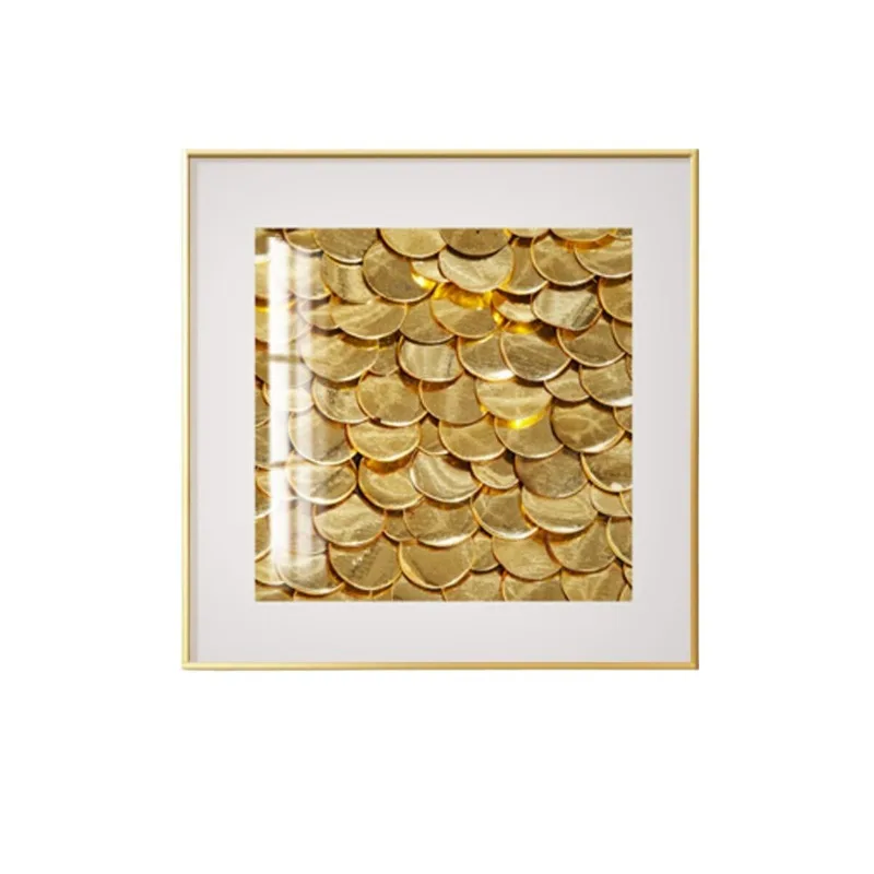 Luxury Gold Ripple Wall Art, Framed Golden Years Abstract Texture Print with Shiny Metallic Wave Pattern Elegant Home Decor