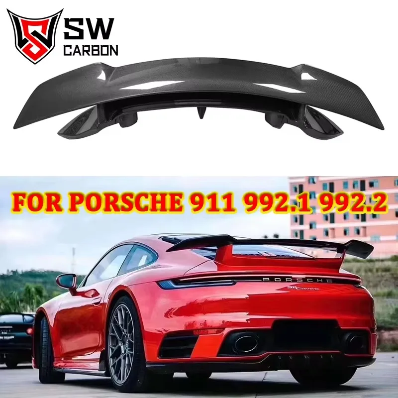 Carbon Fiber Sport Design Style Rear Spoiler for Porsche 911 992 992.1 992.2 Rear Trunk Splitter Upper Lip Diffuser Air Ripper