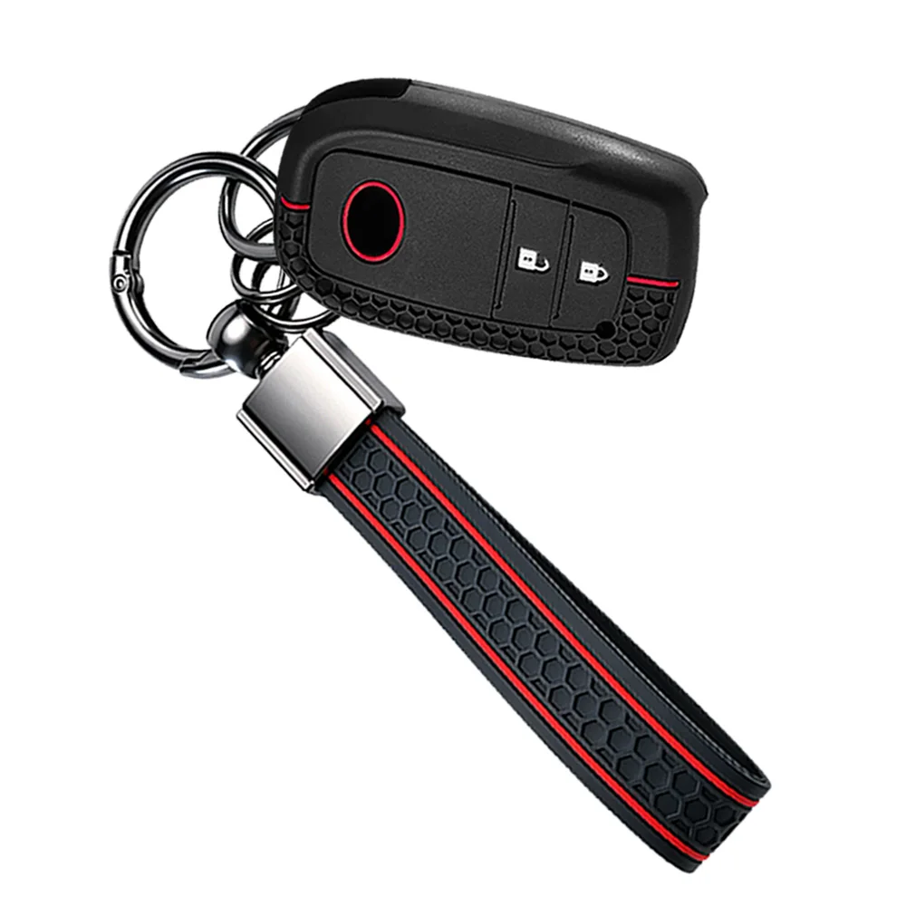 Protective Key Cover With Keychain For Toyota Yaris Vios Corolla Camry RAV4 Prius Aqua Vitz Ractis Belta Wish Yaris X C-HR