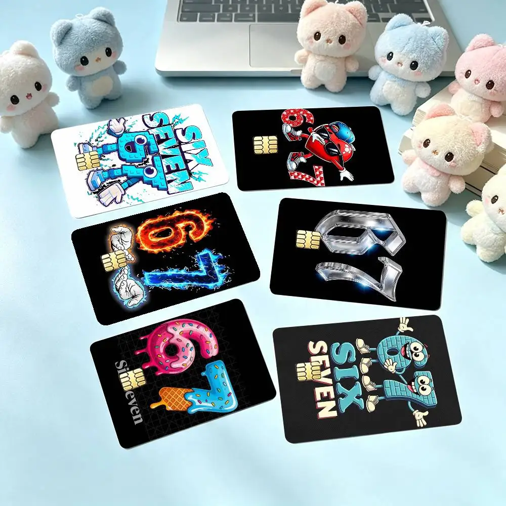 Six Seven 67 F-Funny Credit Card HD Stickers Small Chip Waterproof Sticker Game Card Decal Gift