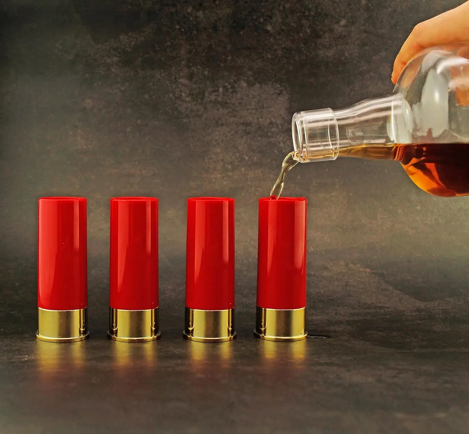 4Pcs/Set Plastic 12 Gauge Shell Shotgun Shot Glasses Drinking Cup for Hunting Shooting,Bar Glasses Gift Drinking Cup Set for Men