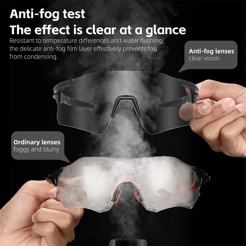 WEST BIKING Anti-fog Cycling Glasses Photochromic Frameless Bike Goggles Unisex Lightweight Running Driving Eyewear Sports Gear