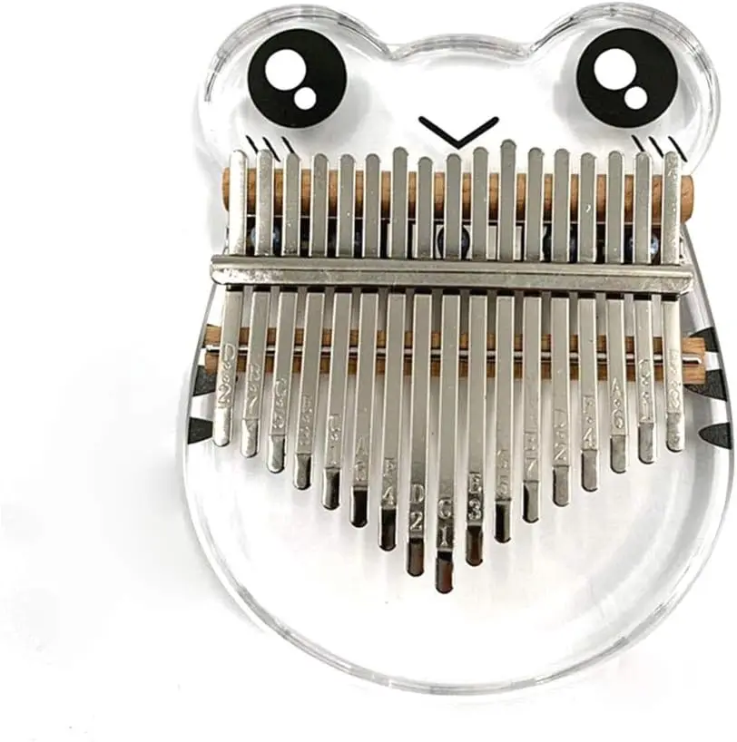 Cute Cartton Frog 17 Keys Kalimba, Acrylic Transparent Finger Piano With Accessories, Thumb Piano, Gfit For Kids Beginner