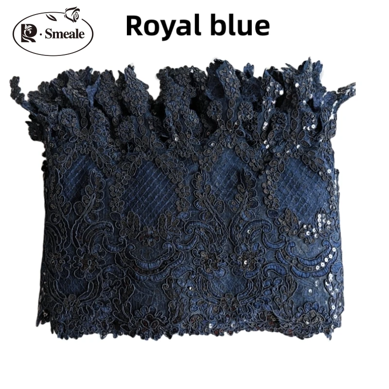 Polyester-Pailletten-Spitzenbesatz, Randlinie, handgefertigtes DIY, Hochzeitskleid, Heimdekorationszubehör, 5 Yards/Lot, Breite 30 cm, RS4799 – Detail 4