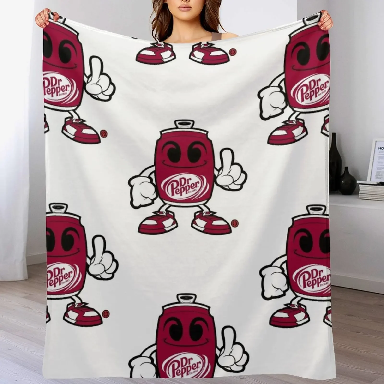 dr pepper Throw Blanket Lightweight Warm Blanket for Travel Camping