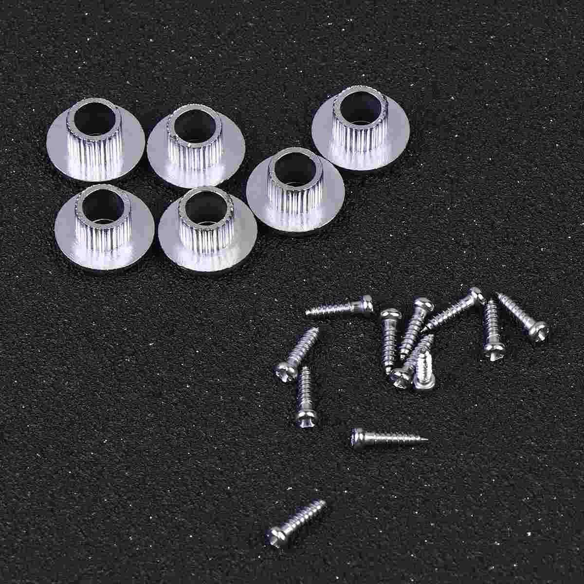 

2 Sets Guitar Tuner Bushing Semiclosed Adapter Silver Classical Tuning Peg 14mm Fit Wood Folk Vintage Style Durability