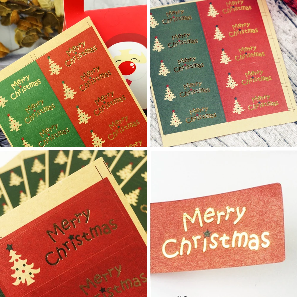 

20 Sheets Christmas Tree Stickers Self Adhesive Sealing Labels for Wrapping Paper Gifts Envelope Scrapbook Baking Bag Practical