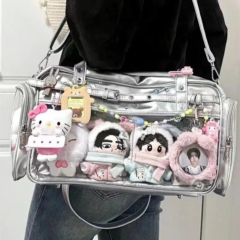 

Прозрачные карманы для кукол, японские Itabags с несколькими карманами, униформа JK, сумки на плечо, большая вместимость, студенческие сумки в стиле Харадзюку, подарки для девочек