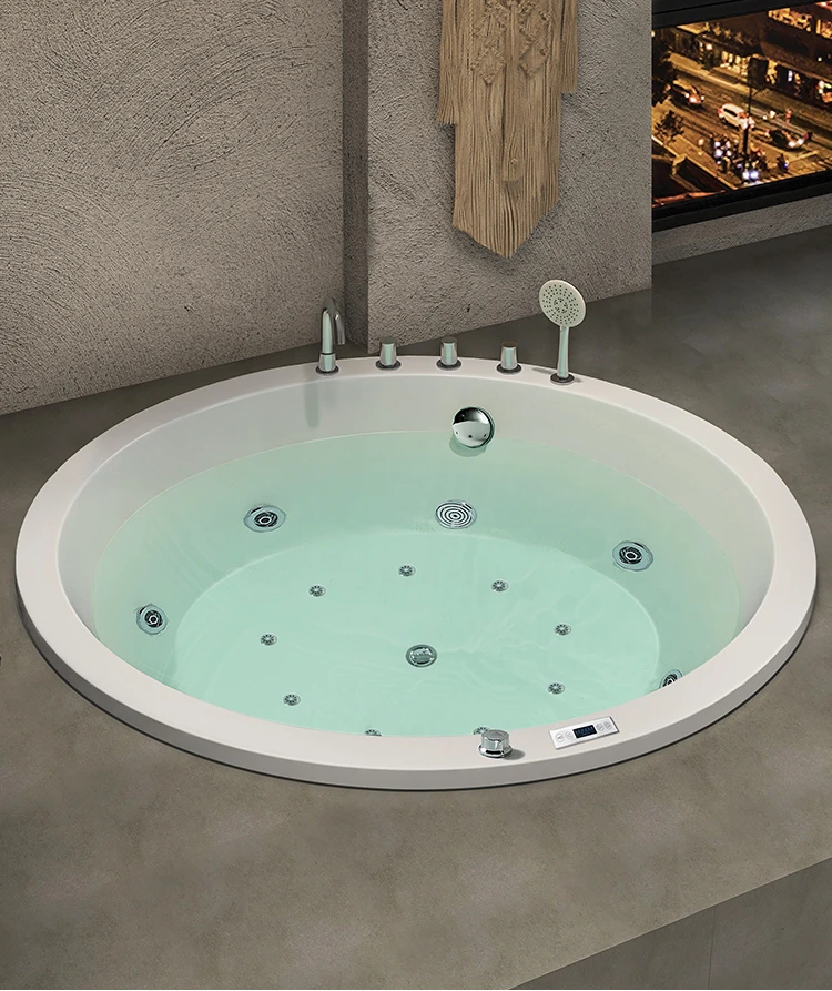 Round home hotel B&B embedded acrylic massage round online celebrity small bathtub 1-2m.