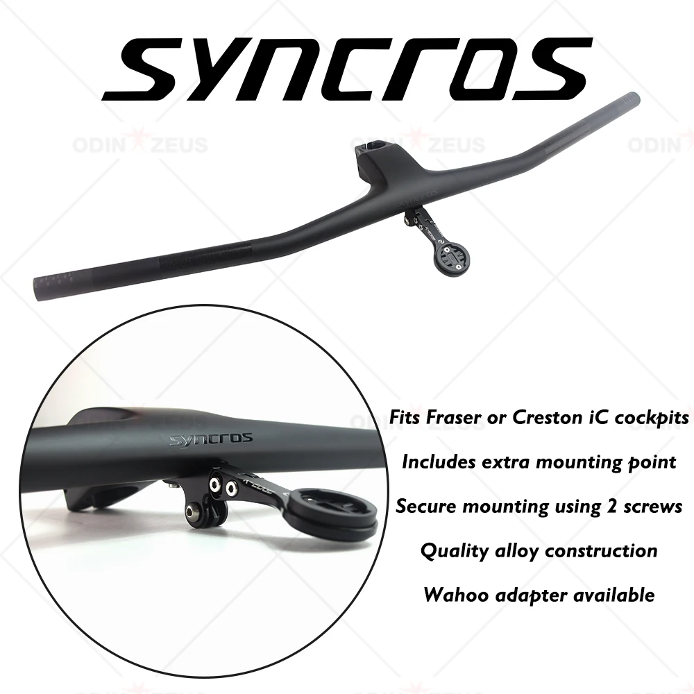 Syncros Supporto per luce per bicicletta Supporto per cronometro da ciclismo per Garmin/Wahoo/Bryton Adatto a Syncors IC MTB Manubrio integrato